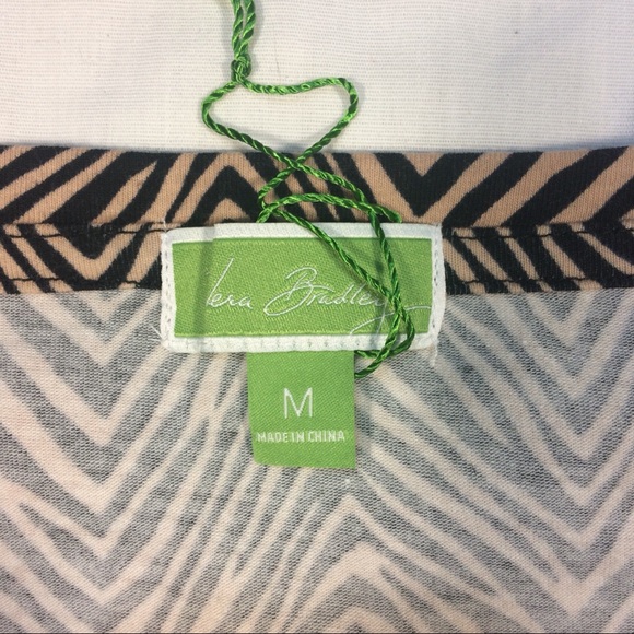 NWOT Vera Bradley Long Sleeve Zebra Print Tee Size Medium - Picture 5 of 8